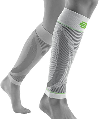 Bauerfeind Sports compression sleeves lower leg,  M long, White - 1 Paar