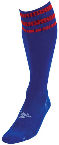 Precision 3 Stripe Pro Football Socks Junior - Royal/Red - J12-2