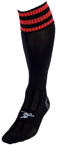 Precision 3 Stripe Pro Football Socks Adult - Black/Red - 7-11
