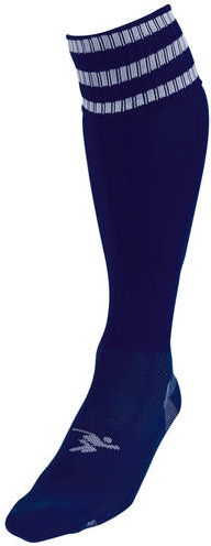 Precision 3 Stripe Pro Football Socks Junior - Navy/White - 3-6