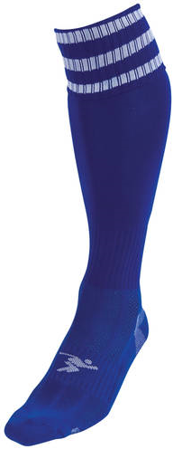 Precision 3 Stripe Pro Football Socks Junior - Royal/White - 3-6