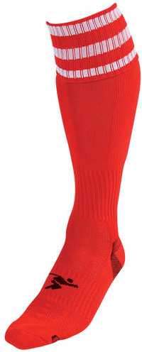 Precision 3 Stripe Pro Football Socks Junior - Red/White - 3-6