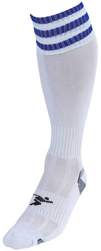 Precision 3 Stripe Pro Football Socks Junior - White/Royal - 3-6