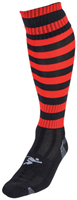 Precision Hooped Pro Football Socks Junior - Black/Red - J12-2