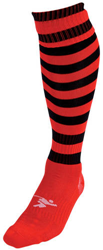 Precision Hooped Pro Football Socks Junior - Red/Black - J12-2
