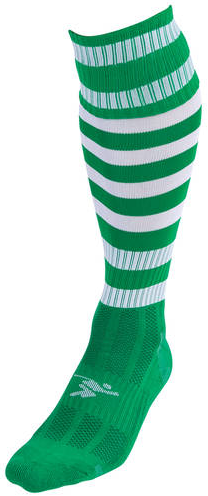 Precision Hooped Pro Football Socks Adult - Green/White - 7-11