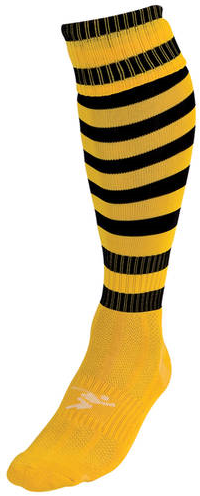 Precision Hooped Pro Football Socks Junior - Gold/Black - 3-6