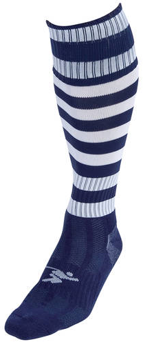Precision Hooped Pro Football Socks Junior - Navy/White - 3-6