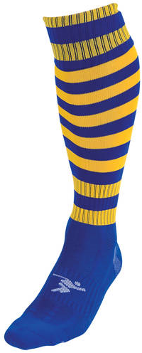 Precision Hooped Pro Football Socks Junior - Royal/Gold - 3-6