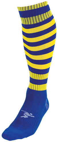 Precision Hooped Pro Football Socks Junior - Royal/Yellow - 3-6