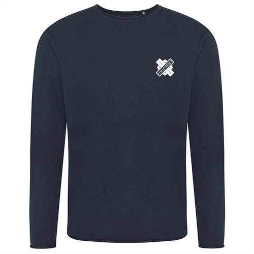 Sweater De Leckere navy met logo (organic) maat XL