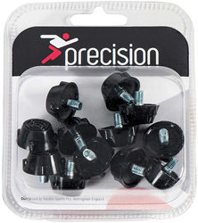 Precision Ultra Flat rubber voetbalnoppen set zwart 12 stuks