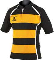 Gilbert rugby shirt Xact II Hoops zwart amber 11-12 jaar sport