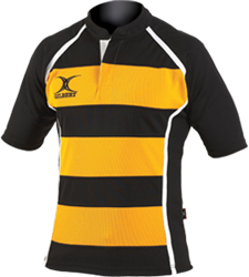 Gilbert rugby shirt Xact II Hoops zwart amber 11-12 jaar sport