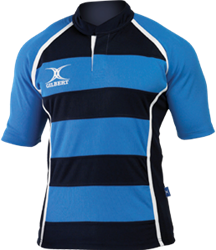 Gilbert rugby shirt Xact Hoops blauw marine S ademend sportshirt