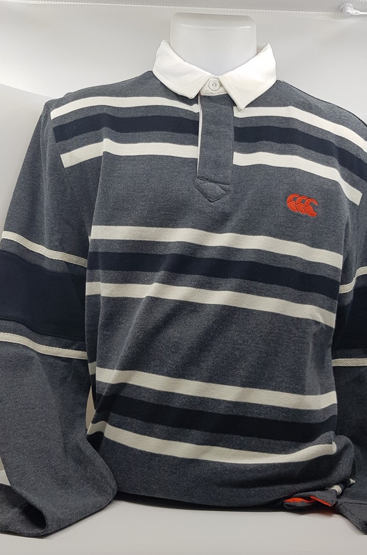 Long Sleeve Stripe Rugby Shirt Old School S