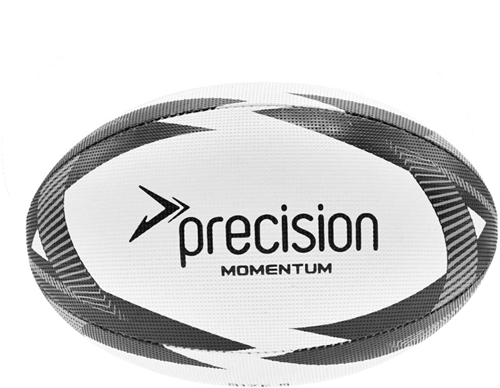 Precision rugby trainingsbal Momentum wit zwart grijs maat 3