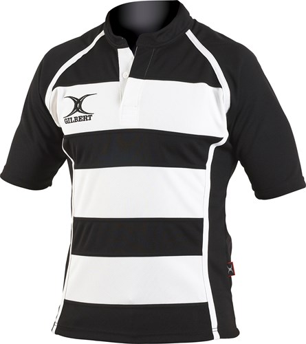 Gilbert Rugbyshirt XACT II HOOP Zwart/Wit