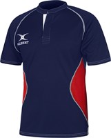 Gilbert rugbyshirt Xact V2 navy rood junior 7-8 jaar sportshirt