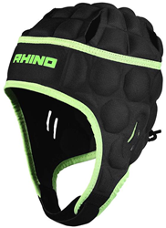 Rhino hoofdbeschermer rugby zwart groen maat S extra bescherming