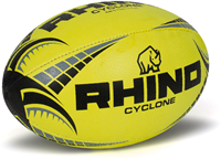 Rhino rugbybal Cyclone Fluo Geel maat 3 trainingsbal
