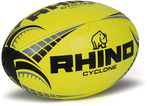 Rhino rugbybal Cyclone Fluo Geel maat 3 trainingsbal