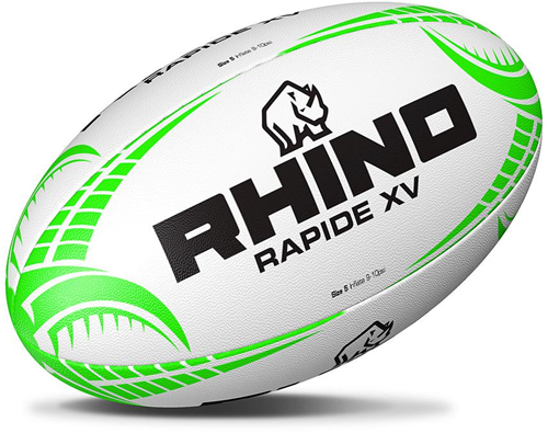 Rhino Rapide XV Rugbybal Wit - Maat 4
