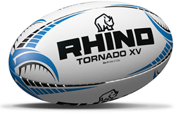Rhino Tornado XV Rugbybal Wit - Maat 4