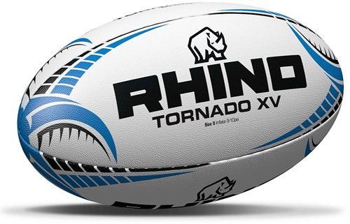 Rhino Tornado XV Rugbybal Wit - Maat 4
