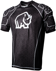 Rhino rugby body protection top junior zwart medium - beschermend sportshirt