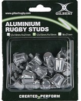 Gilbert aluminium studs rugby 15-18mm zilver set van 16 stuks