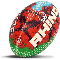 Rhino Graffiti Rugbybal Rood/Blauw/Groen - Maat 5