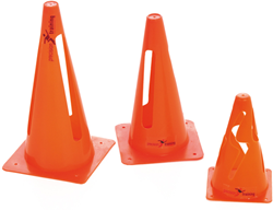 Precision trainingskegels flexibel oranje set van 4 - 9 inch pionnen