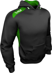 VX3 sport hoodie zwart groen 3XL comfortabele unisex trui