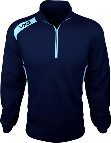 Team Tech Half Zip Train Jacket Pique Navy/Sky 3XL-3