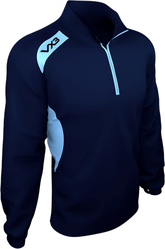 Team Tech Half Zip Train Jacket Pique Navy/Sky 4XL