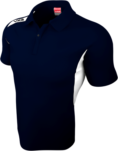 TEAM TECH POLO NAVY / WHITE XS